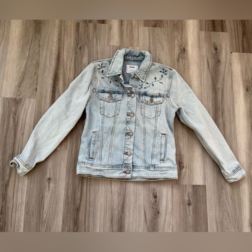 Floral Eyelet Jean Jacket